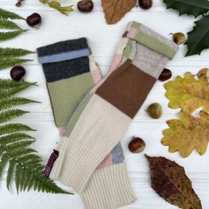 Cashmere Fingerless Gloves - Multicoloured